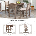 3 Piece Wood Counter Height Drop Leaf Dining Table Set With 2 Upholstered Dining Chairs For Small Place, Brown Brown Wood Dining Room Folding Rubberwood Oval Dining Table With Chair Upholstered Chair Wood Brown Solid Back Seats 2 60 Inches Drop Leaf