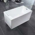 Freestanding Acrylic Flatbottom Soaking Tub Bathtub In White White Ceramic