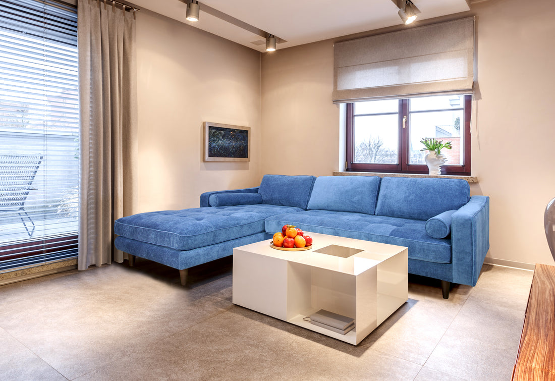 Anderson Laf Sectional Denim Blue Blue Upholstered