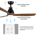 52 Inch Indoor Black Ceiling Fan With Led Light Black Brown American Traditional,Farmhouse,Rustic Steel Steel