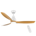 52 In.Intergrated Led Ceiling Fan With Antique Brown Wood Graiin Blade White Walnut Abs