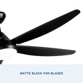 56 In Intergrated Led Ceiling Fan Lighting With Black Abs Blade Black Abs