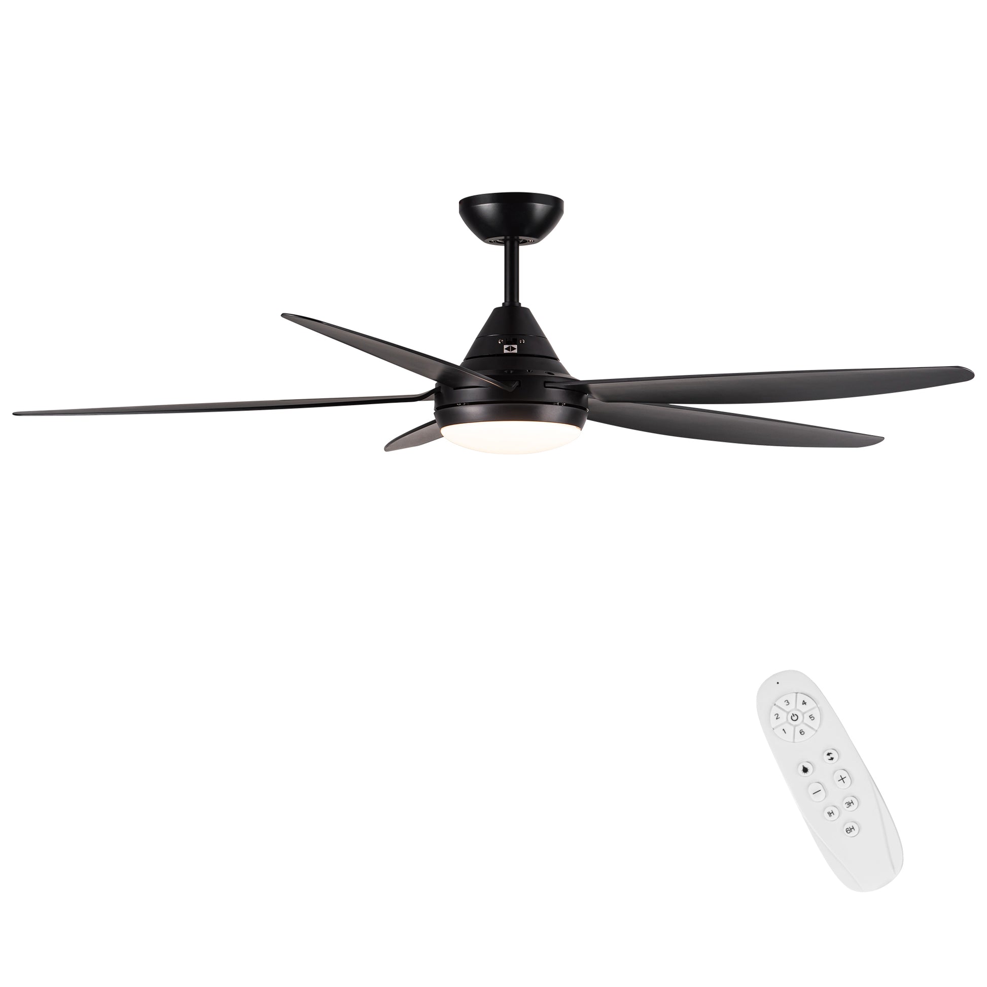 56 In Intergrated Led Ceiling Fan Lighting With Black Abs Blade Black Abs