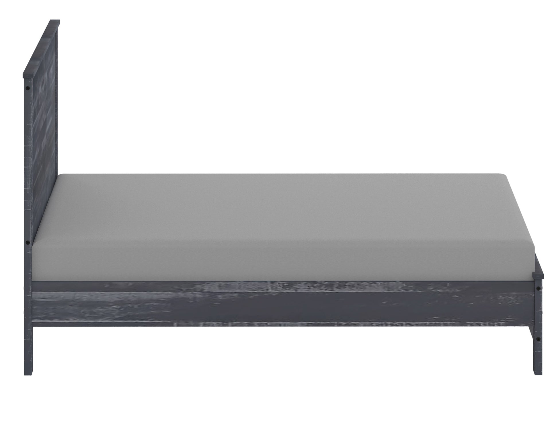 Albany Solid Wood Twin Bed Frame With Headboard, Heavy Duty Modern Rustic Twin Size Bed Frames, Box Spring Needed Grey Solid Wood