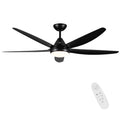 56 In Intergrated Led Ceiling Fan Lighting With Black Abs Blade Black Abs