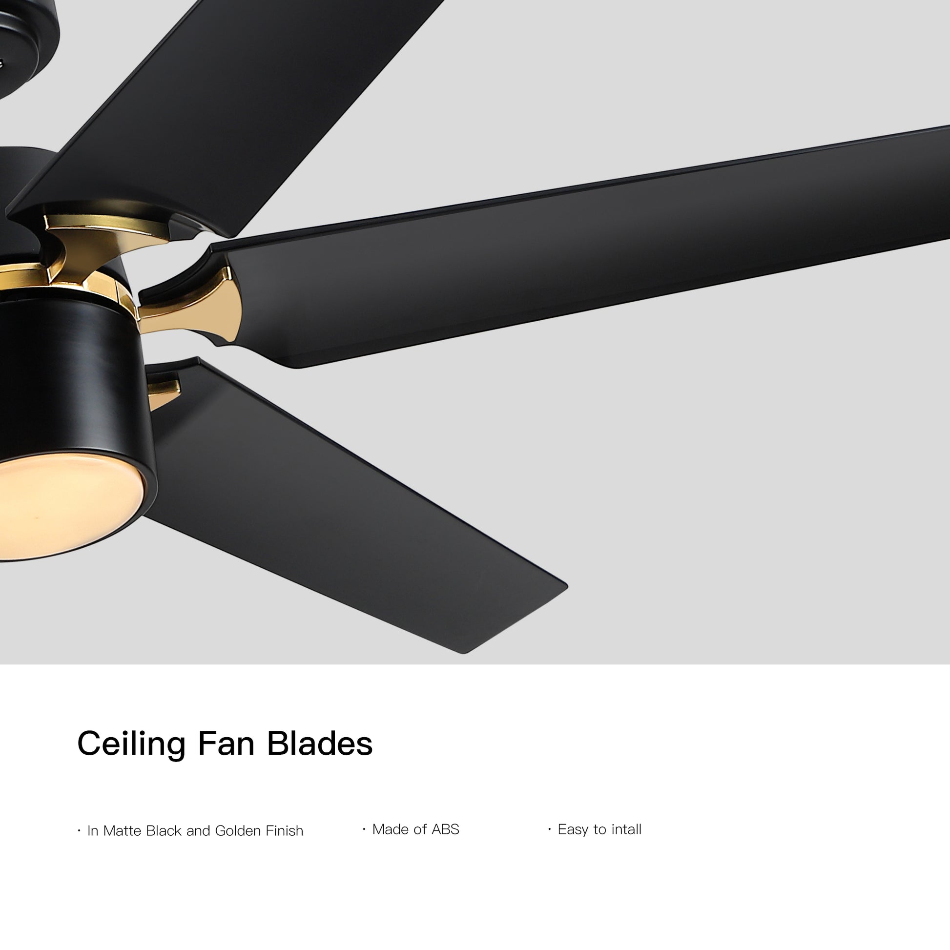 Modern 60" Integrated Led Light Ceiling Fan With Remote Control Matt Black Abs