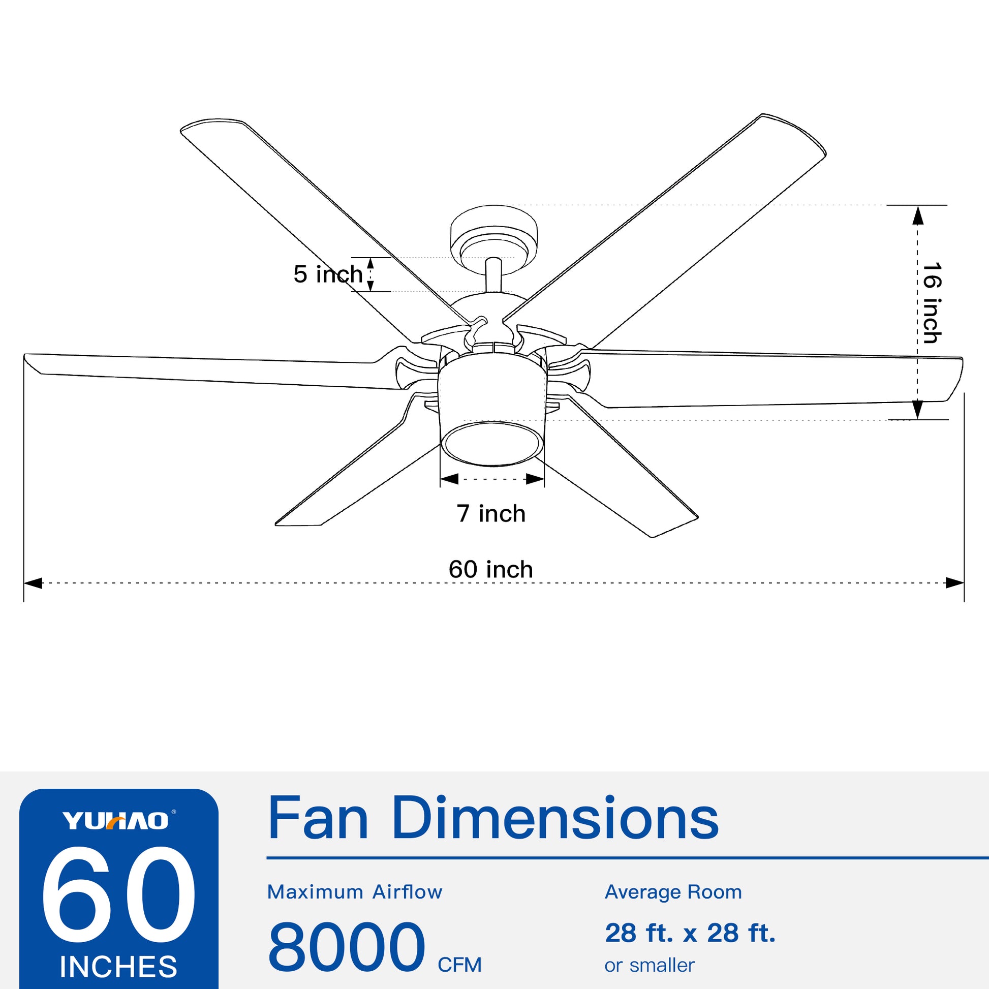 Modern 60" Integrated Led Light Ceiling Fan With Remote Control Matt Black Abs