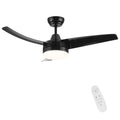 Yuhao 42 Inch 3 Blade Matte Black Dc Motor Modern Contemporary Led Ceiling Fan 42 In X 42 In X 10.34 In Black Abs