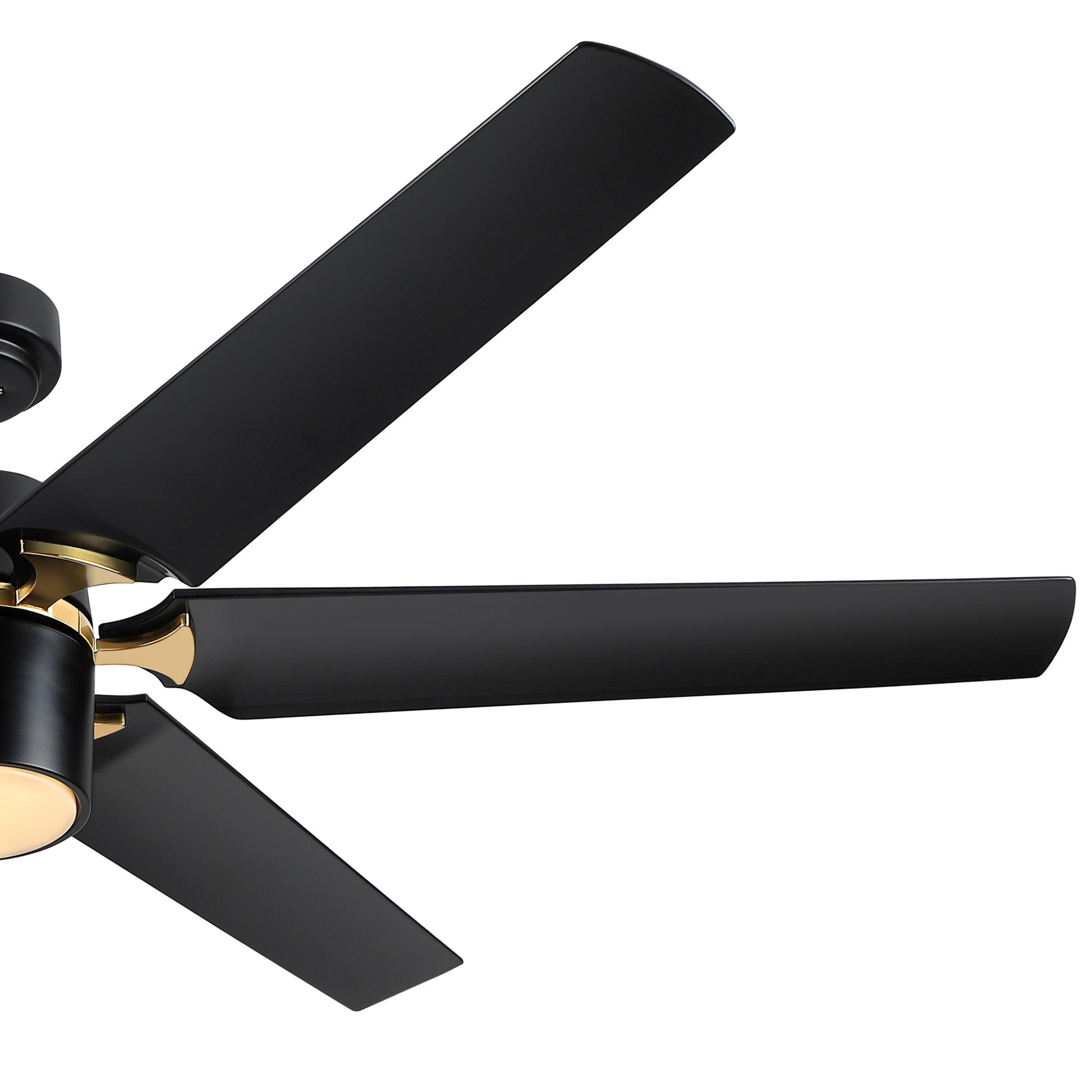 Modern 60" Integrated Led Light Ceiling Fan With Remote Control Matt Black Abs