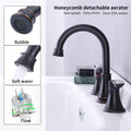 2 Handle 8 Inch Widespread Bathroom Sink Faucet Oil Rubbed Bronze Lavatory Faucet 3 Hole 360 Swivel Spout Vanity Sink Basin Faucets With Pop Up Drain Assembly And Cupc Water Supply Hoses Oil Rubbed Bronze Metal