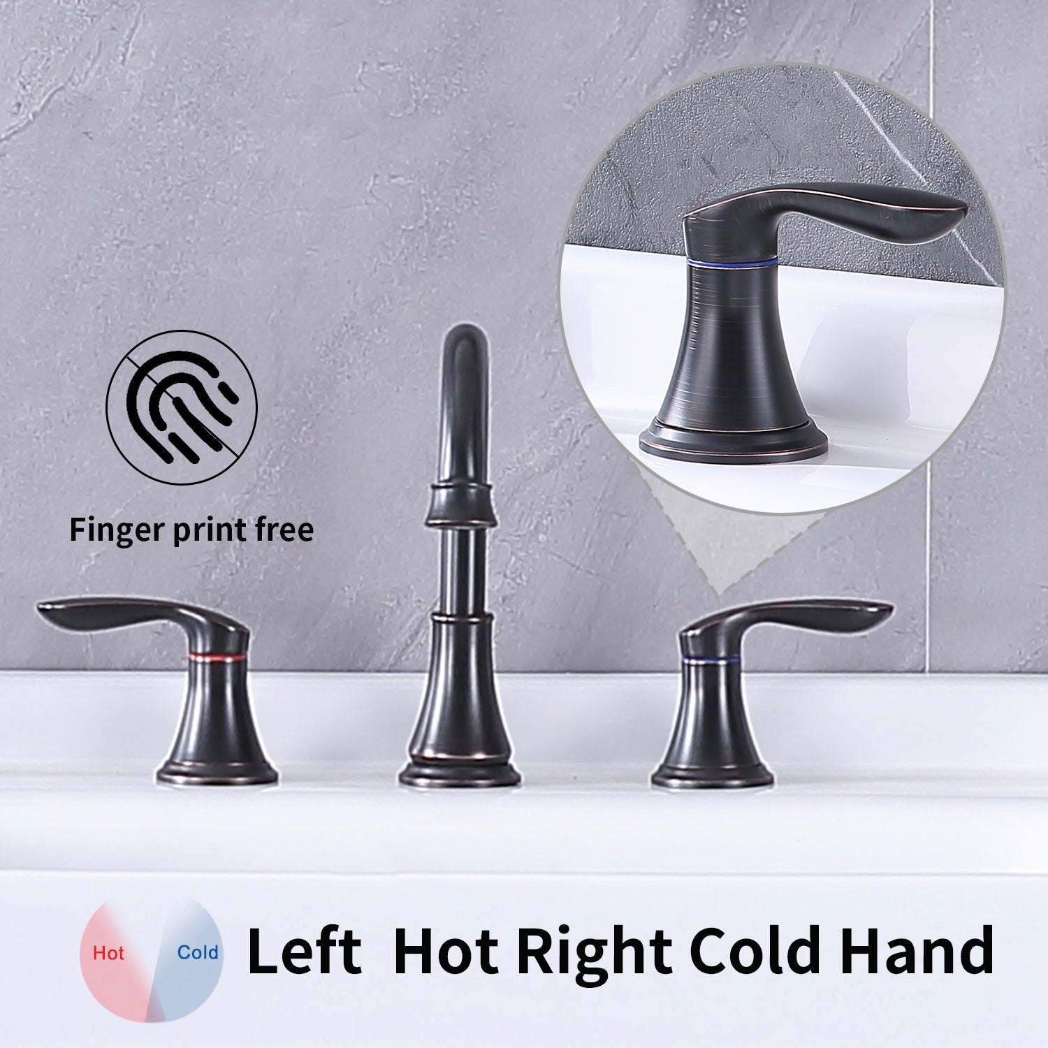 2 Handle 8 Inch Widespread Bathroom Sink Faucet Oil Rubbed Bronze Lavatory Faucet 3 Hole 360 Swivel Spout Vanity Sink Basin Faucets With Pop Up Drain Assembly And Cupc Water Supply Hoses Oil Rubbed Bronze Metal