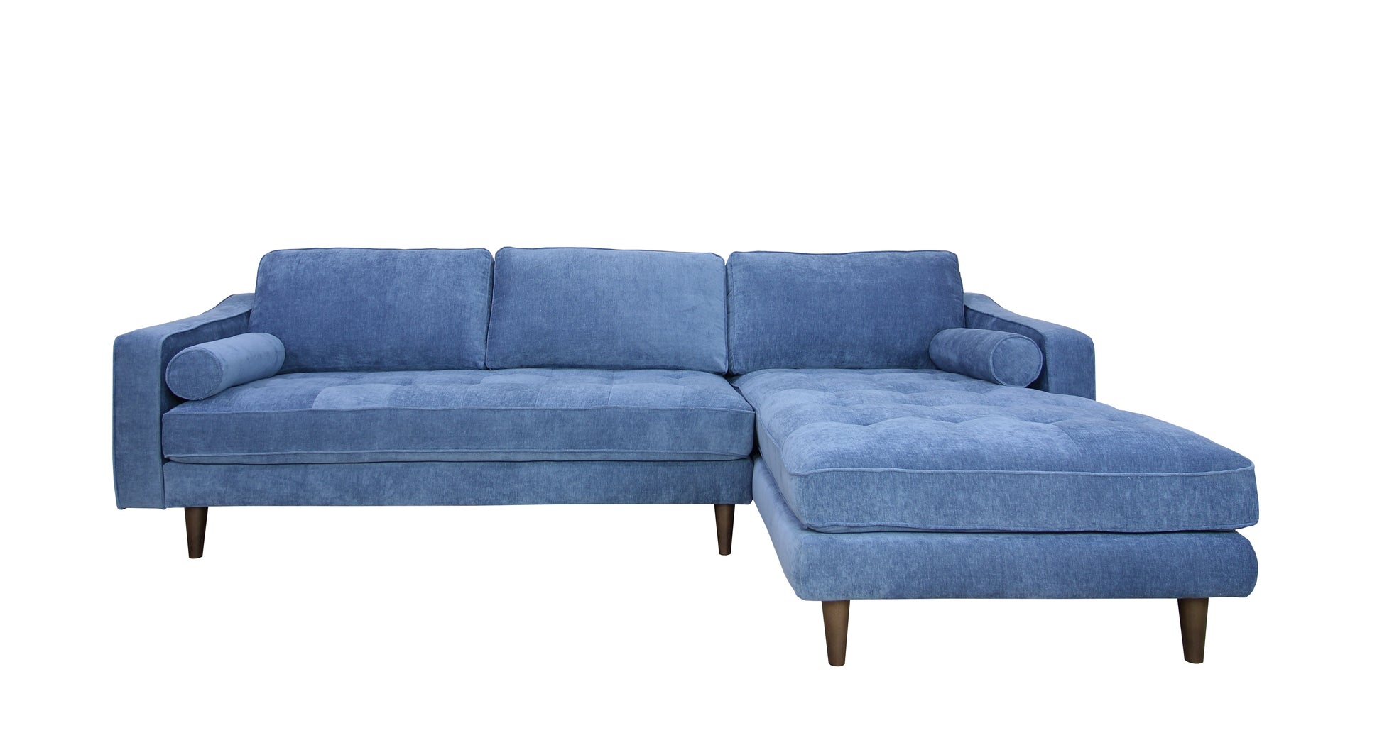 Anderson Raf Sectional Denim Blue Blue Upholstered