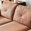 Living Room General Use Linen Fabric Faux Leather With Wood Leg Beautiful Seat Red Brown Brown Foam Fabric