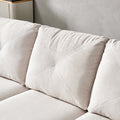 Living Room Furniture Linen Fabric Faux Leather With Wood Leg 2 3 Sectional Beige Beige Foam Fabric