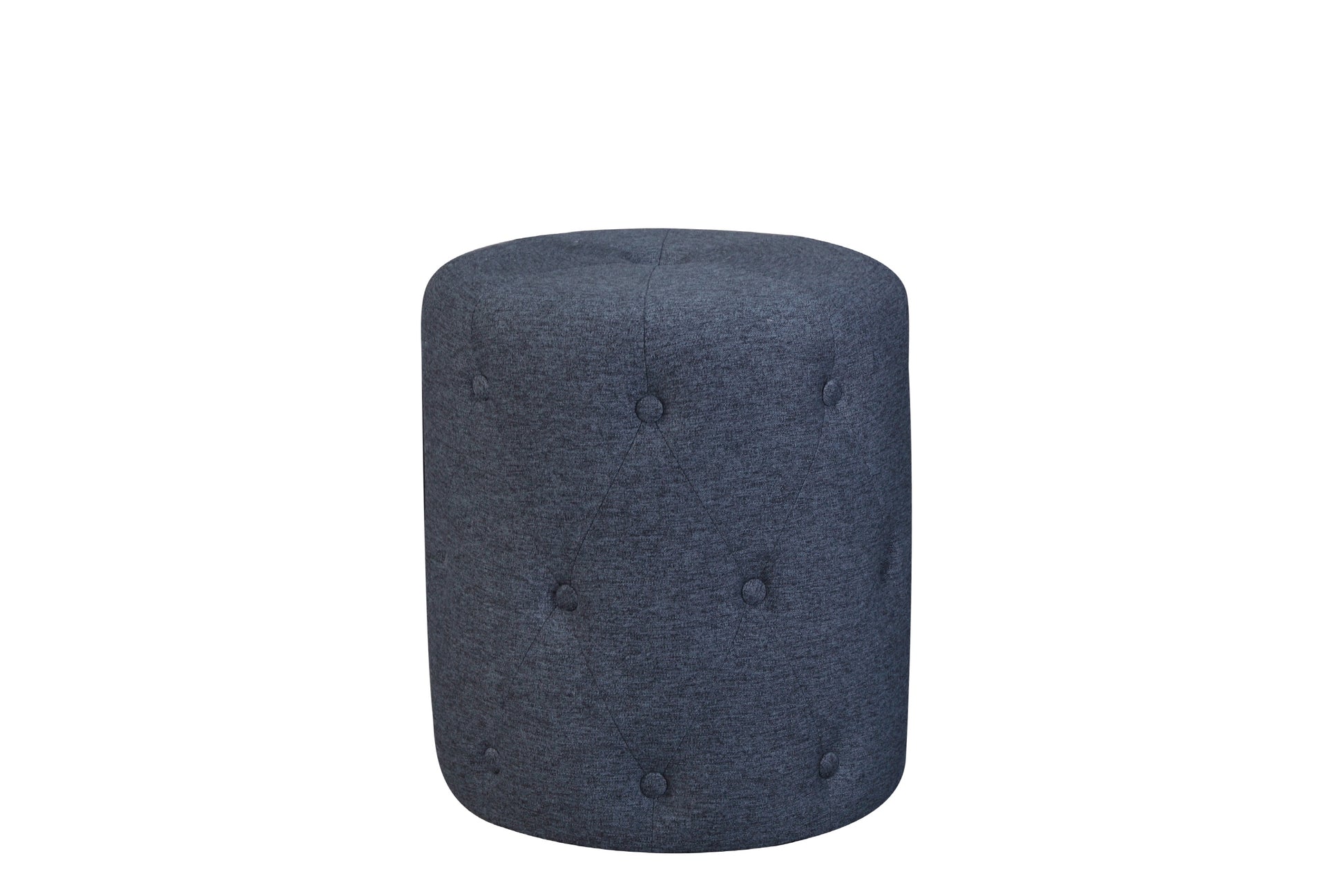 Tuft Puff Ottoman Blue Dark Blue Upholstered