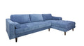 Anderson Raf Sectional Denim Blue Blue Upholstered