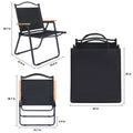 Yssoa Folding Camp Chair For Adults With Handle And Storage Bag, Large Size, 264Lbs Load Bearing Collapsible Outdoor Furniture For Leisure, Beach, Picnic, Hiking, Fishing Color: Black , L Black Metal