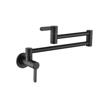 Pot Filler Faucet Wall Mount Matte Black Brass