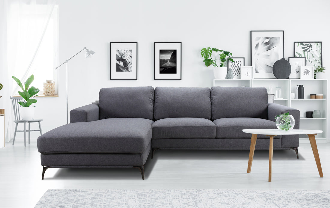 Carlo Laf Sectional Gray Gray Upholstered