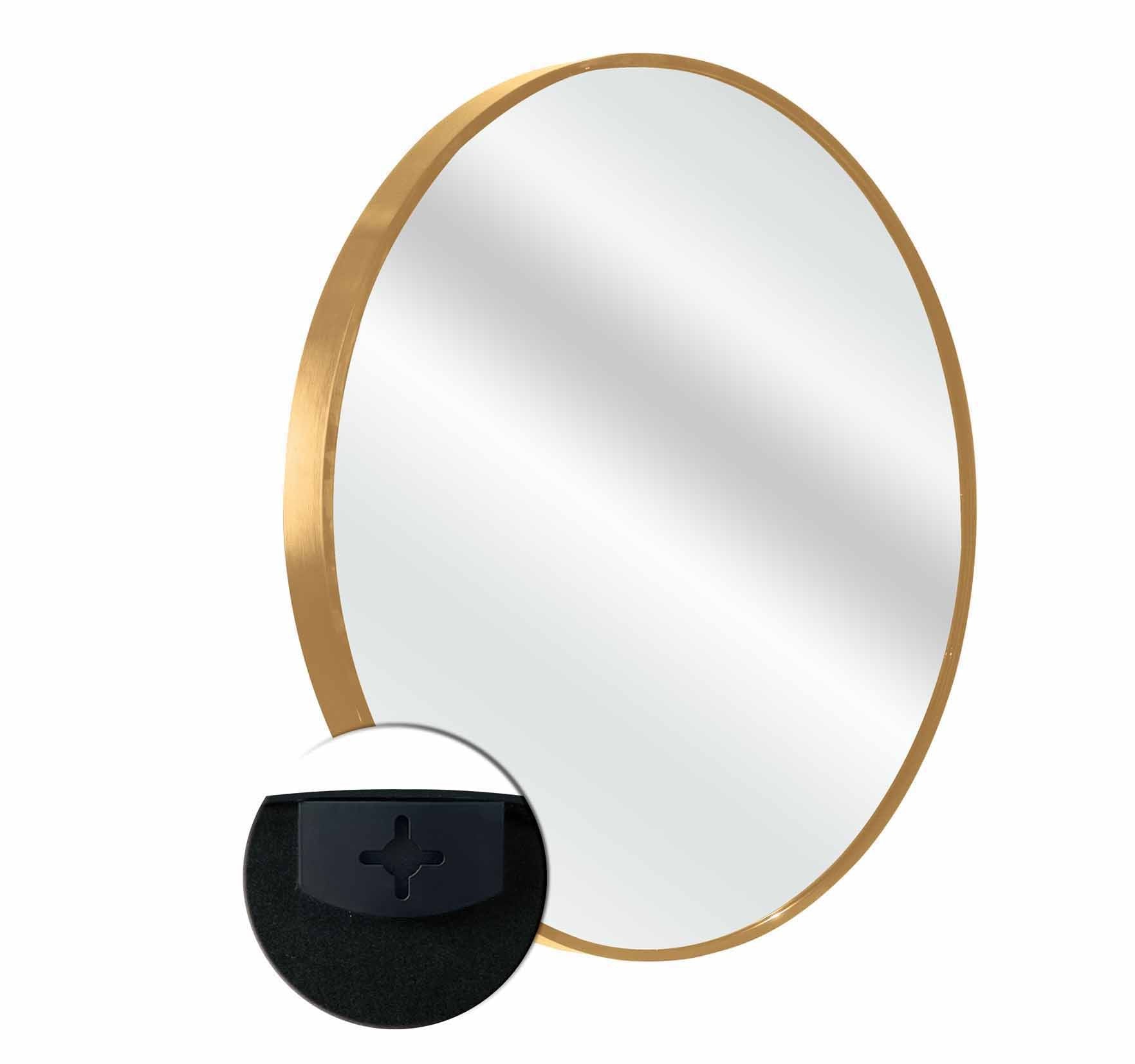 Gold 24 Inch Metal Round Bathroom Mirror gold-classic-mdf-aluminium alloy