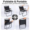 Yssoa Folding Camp Chair For Adults With Handle And Storage Bag, Large Size, 264Lbs Load Bearing Collapsible Outdoor Furniture For Leisure, Beach, Picnic, Hiking, Fishing Color: Black , L Black Metal