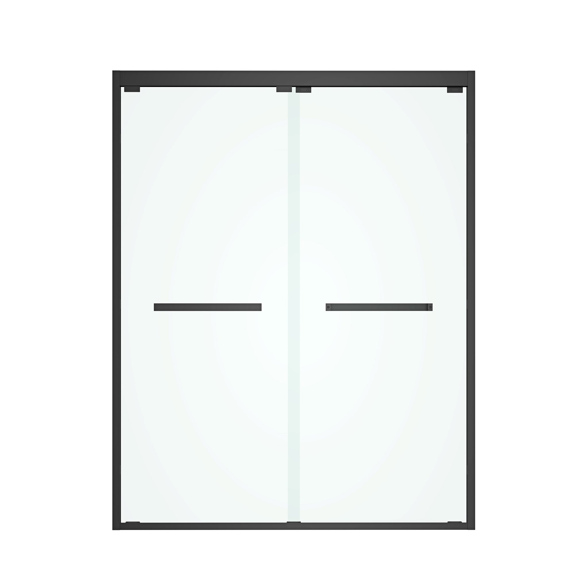 60 In. W X 76 In. Hsliding Framed Shower Door In Black Finish With Clear Glass Matt Black Glass