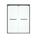 60 In. W X 76 In. Hsliding Framed Shower Door In Black Finish With Clear Glass Matt Black Glass