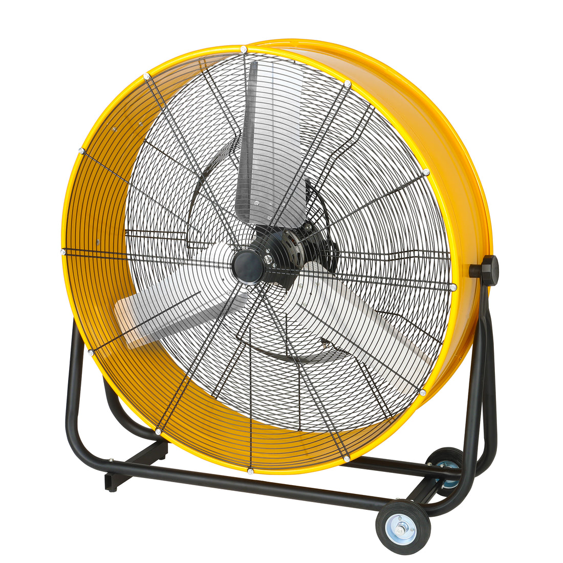 Simple Deluxe 36 Inch Heavy Duty Metal Industrial Drum Fan, 3 Speed Floor Fan For Warehouse, Workshop, Factory And Basement High Velocity, Yellow Yellow Metal