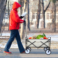 YSSOA Portable Rolling Folding Garden Cart with 360 white-steel