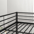Metal Bunk Bed Full Over Full, Bunk Bed Frame With Safety Guard Rails, Heavy Duty Space Saving Design, Easy Assembly Black Black Metal