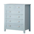 Drawer Dresser Bar Cabinet Side Cabinet,Buffet Sideboard,Buffet Service Counter,Solid Wood Frame,Plasticdoor Panel,Retro Shell Handle,Applicable To Dining Room,Living Room,Kitchen Corridorgrayish Blue 5 Or More Drawers Antique Grayish Blue Primary Living