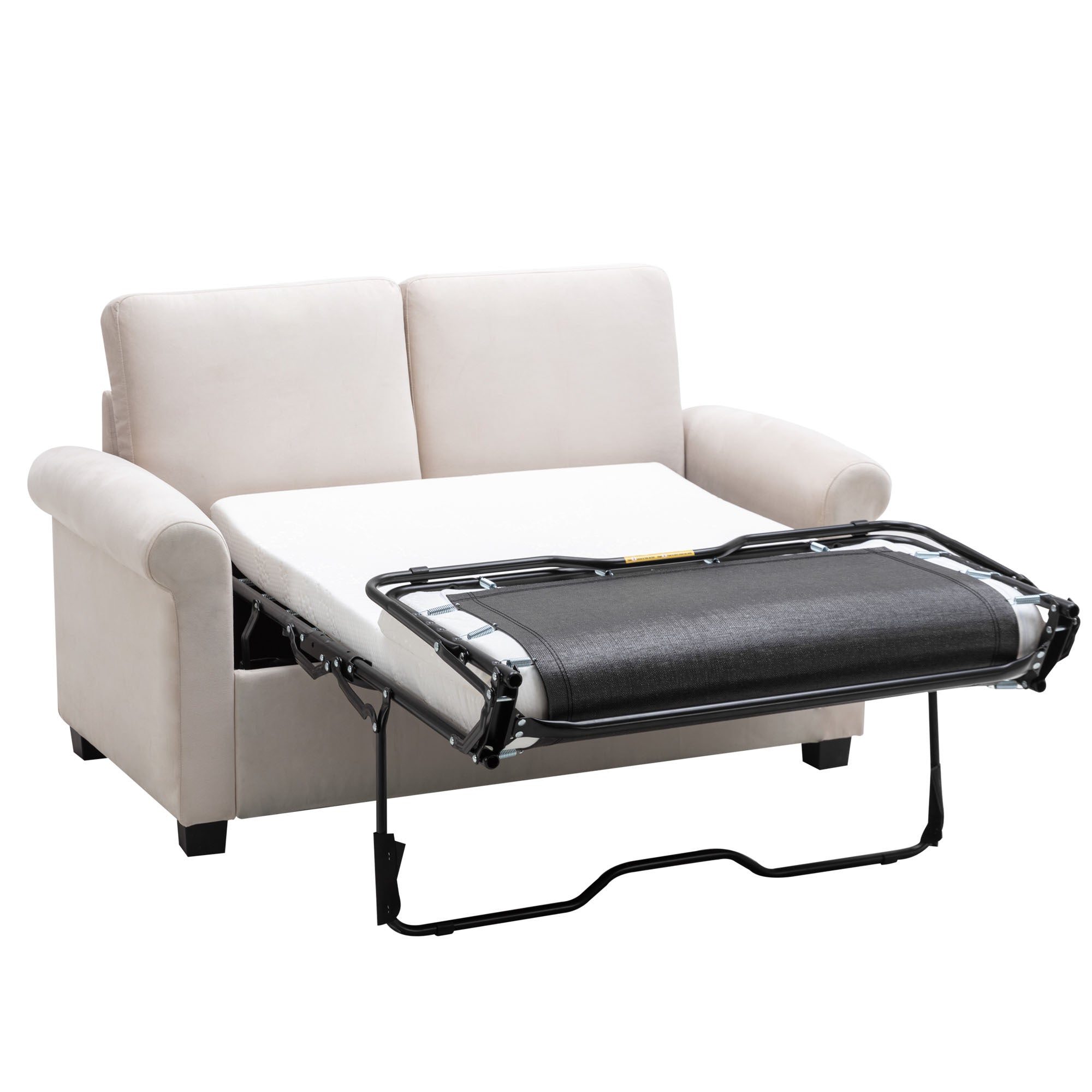 58.3" Pull Out Sofa Bed,Sleeper Sofa Bed with Premium white-foam-velvet