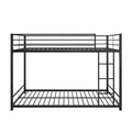 Metal Bunk Bed Full Over Full, Bunk Bed Frame With Safety Guard Rails, Heavy Duty Space Saving Design, Easy Assembly Black Black Metal