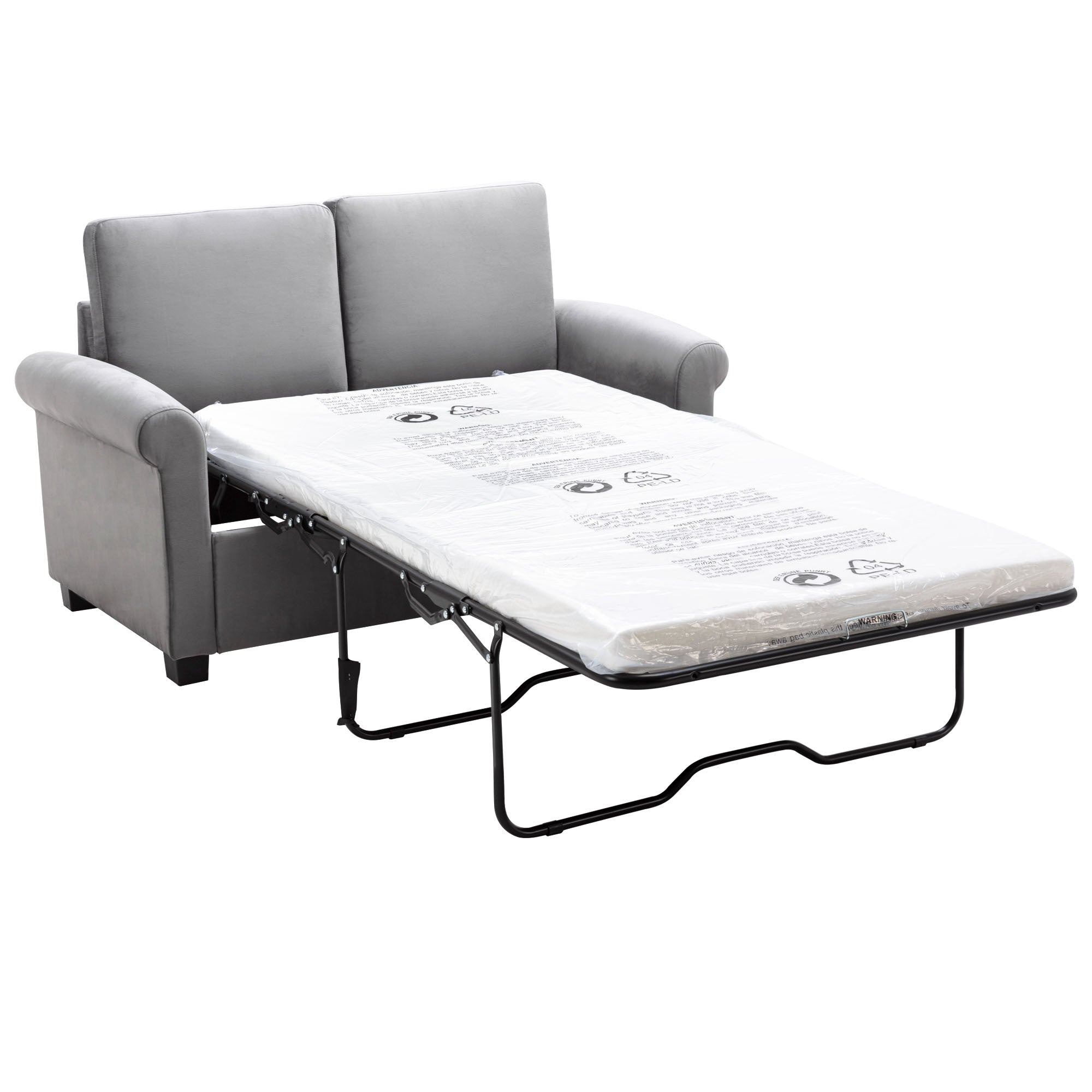 58.3" Pull Out Sofa Bed,Sleeper Sofa Bed with Premium grey-foam-velvet