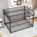 Metal Bunk Bed Full Over Full, Bunk Bed Frame With Safety Guard Rails, Heavy Duty Space Saving Design, Easy Assembly Black Black Metal