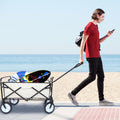 YSSOA Portable Rolling Folding Garden Cart with 360 white-steel