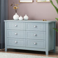 Drawer Dresser Bar Cabinet Side Cabinet,Buffet Sideboard,Buffet Service Counter,Solid Wood Frame,Plasticdoor Panel,Retroshell Handle,Applicable To Dining Room,Iving Room,Kitchen Corridor,Grayish Blue 5 Or More Drawers Grayish Blue Primary Living Space