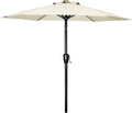 Simple Deluxe 7.5' Patio Outdoor Table Market Yard Umbrella With Push Button Tilt Crank, 6 Sturdy Ribs For Garden, Deck, Backyard, Pool, 7.5Ft, Beige Beige Stainless Steel