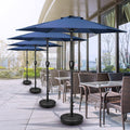 Simple Deluxe 7.5' Patio Outdoor Table Market Yard Umbrella With Push Button Tilt Crank, 6 Sturdy Ribs For Garden, Deck, Backyard, Pool, 7.5Ft, Blue Blue Stainless Steel