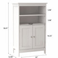 Bathroom Floor Cabinet Freestanding 2 Doors And 2 Shelfs Wood Storage Organizer Cabinet For Bathroom And Living Room White White Mdf