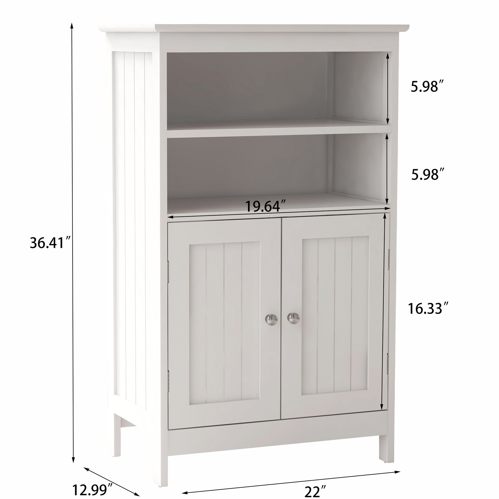 Bathroom Floor Cabinet Freestanding 2 Doors And 2 Shelfs Wood Storage Organizer Cabinet For Bathroom And Living Room White White Mdf