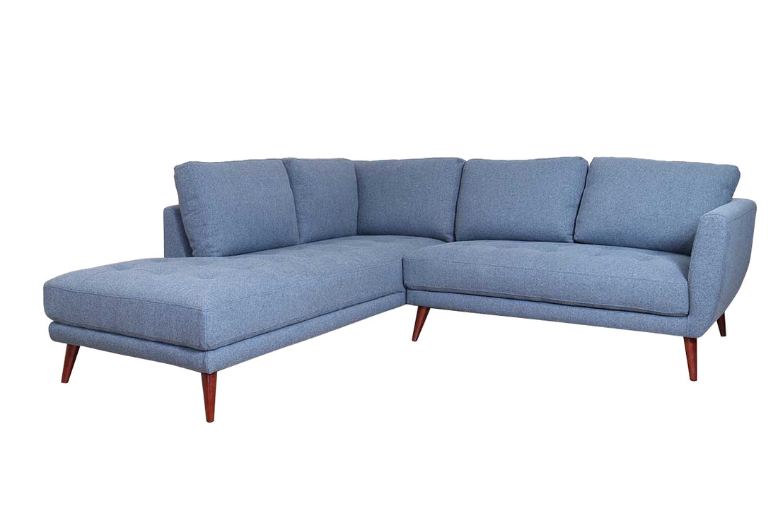 Casey Laf Sectional Denim Blue Blue Upholstered