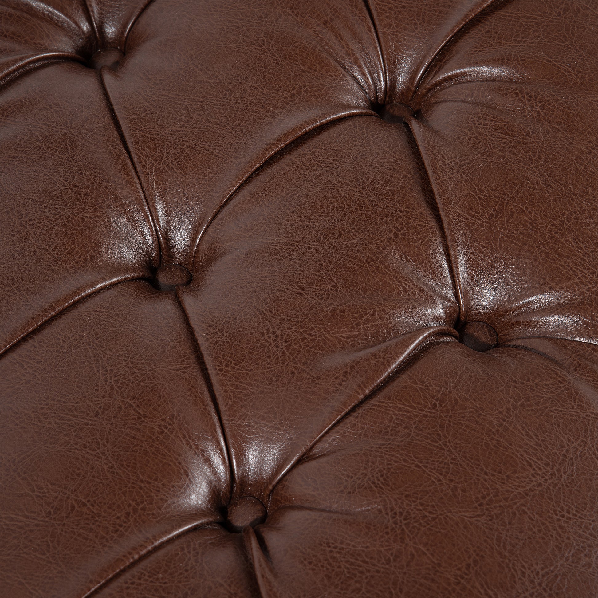 Bedroom End Of Bed Bench Tufted Upholstered End Of Bed Bench End Of Bed Entrance Shoe Bench, 60" With Trim And Shelf Bedroom Upholstered Leather Bench Living Room Shoe Rack Footstool Brown Dark Brown Pu