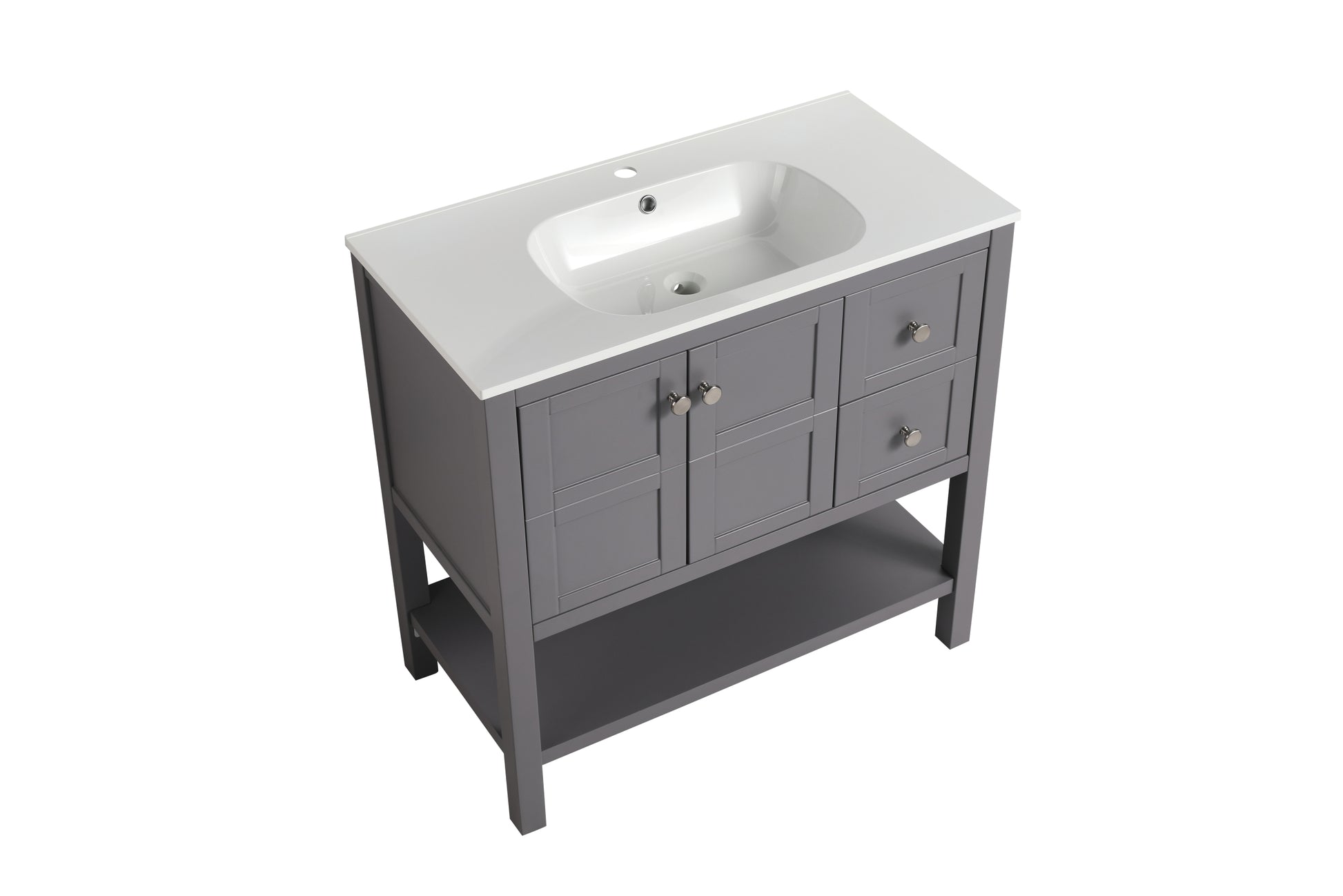 Bathroom Vanity With Soft Close Drawers and Gel 2-rock grey-2-soft close