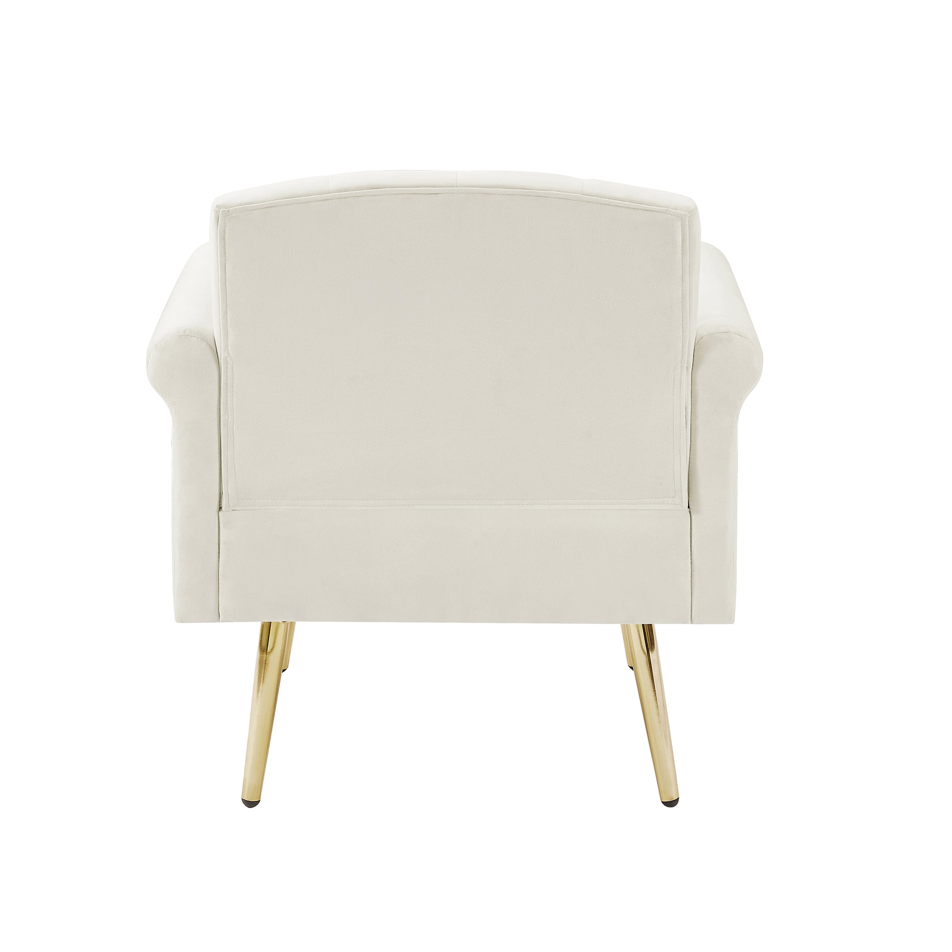Off White Velvet Armchair With Metal Legs Off White Foam Velvet