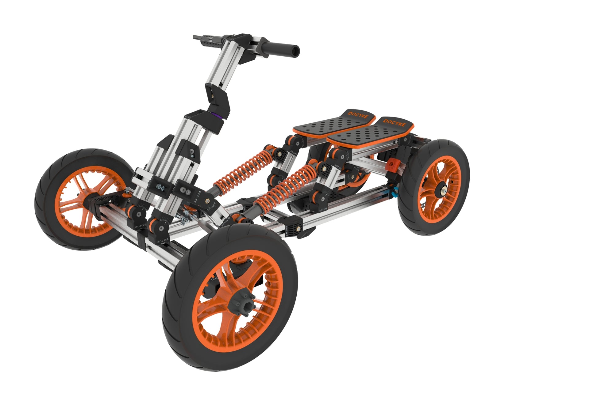 Modular Design High Strength Material Electric Innovation Kart, More Than 20 Kinds Of Assembly Methods, Suitable For Outdoor Sports, Parent Child Interaction,Promotion Plus A S Kit Orange Abs Steel Q235