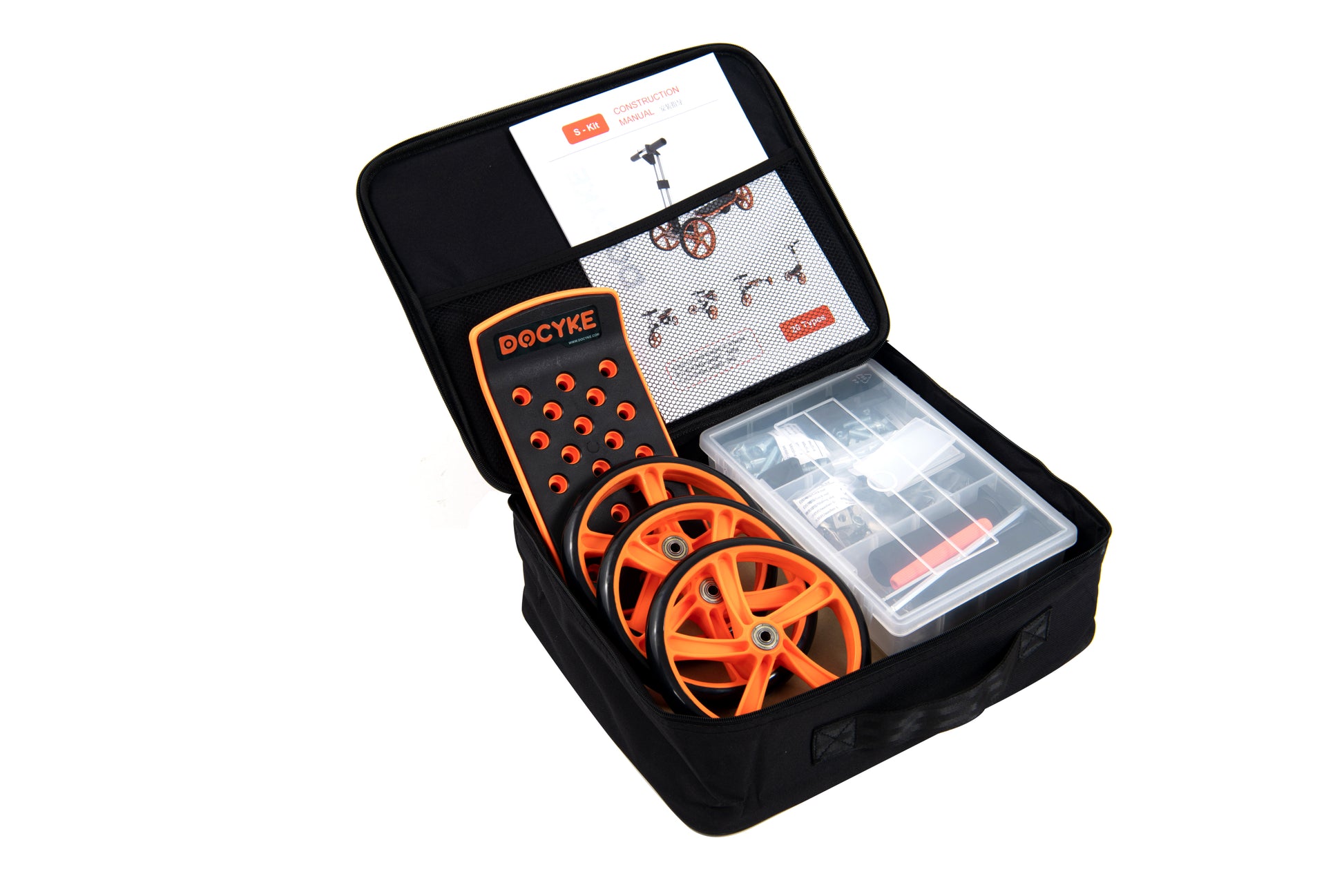 Modular Design High Strength Material Electric Innovation Kart, More Than 20 Kinds Of Assembly Methods, Suitable For Outdoor Sports, Parent Child Interaction,Promotion Plus A S Kit Orange Abs Steel Q235