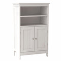 Bathroom Floor Cabinet Freestanding 2 Doors And 2 Shelfs Wood Storage Organizer Cabinet For Bathroom And Living Room White White Mdf