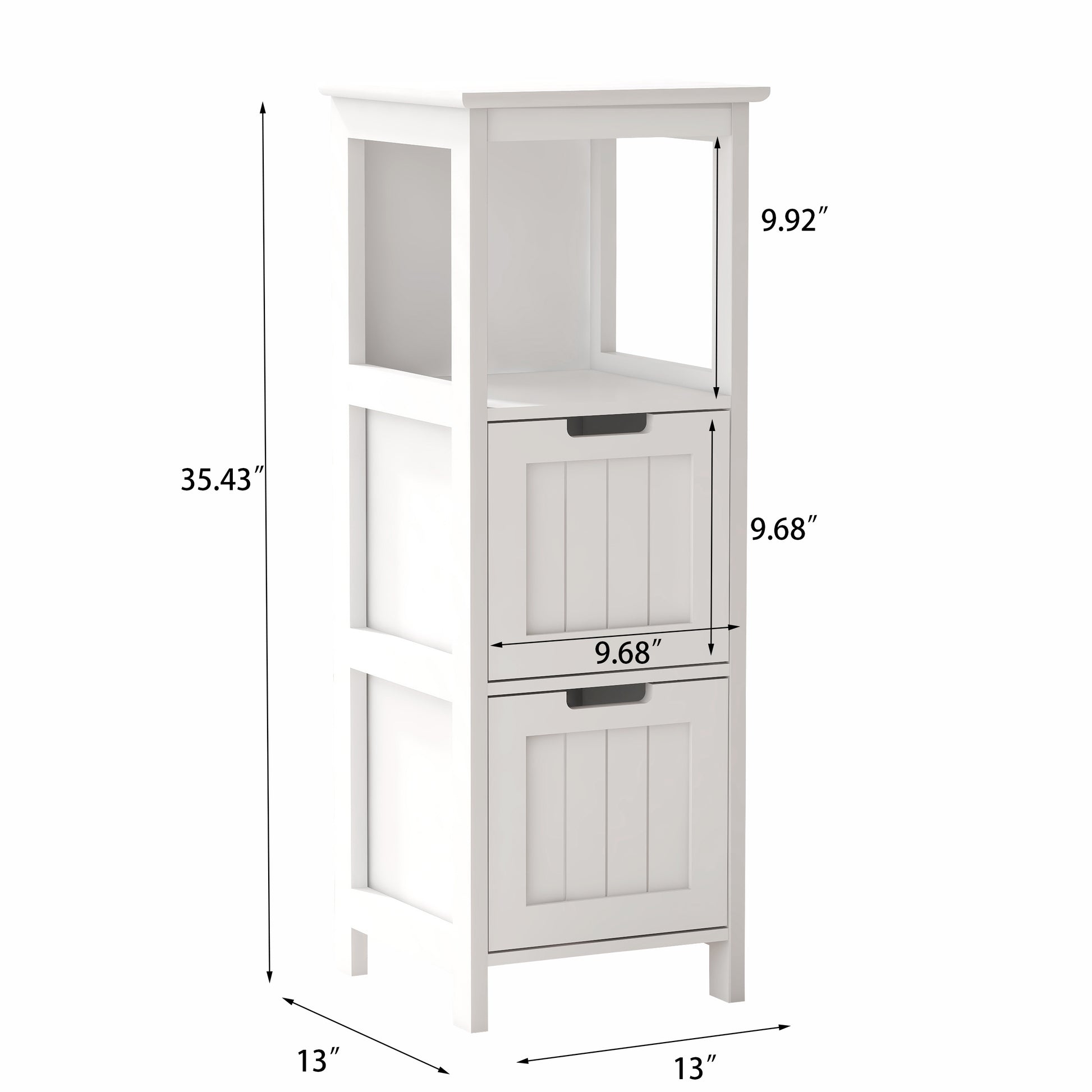 Bathroom Floor Cabinet With 2 Drawers And 1 Storage Shelf,Freestanding Wood Storage Organizer Cabinet White White Mdf