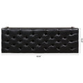 Wooden Base Upholstered Bench For Bedroom For Entryway Black Pu